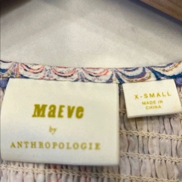 Anthropologie Maeve Jessa Peasant Blouse Smocked Bell‎ Sleeve Boho Flare Size XS - Picture 7 of 11